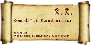 Komlósi Konstantina névjegykártya
